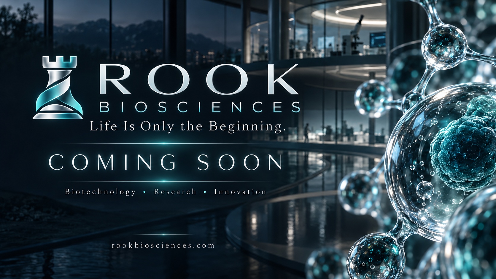 Rook Biosciences. Life is only the beginning. Coming soon. Biotechnology, Research, Innovation. rookbiosciences.com